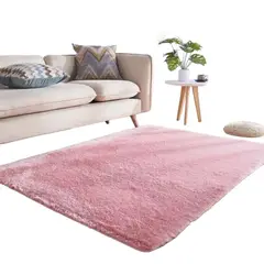 GENERICO - Alfombra Peluda Tipo Shaggy 200x240 Color rosado