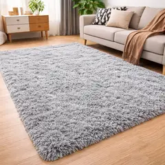 GENERICO - Alfombra Peluda Tipo Shaggy 200x300 Color  Gris Claro