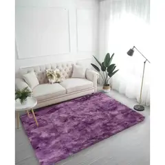 GENERICO - Alfombra Peluda Tipo Shaggy 200x300 Color Morado Jaspeado