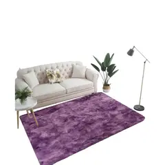 GENERICO - Alfombra Peluda Tipo Shaggy 200x240 Color Morado Jaspeado
