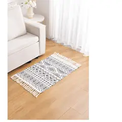 GENERICO - Alfombra De Lino y Algodón Nórdico Bohemio 60x90 Cm