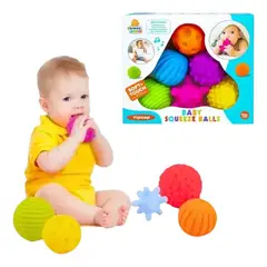 GENERICO - Soft Balls 6 Pelotas Sensoriales De Silicona Para Bebes