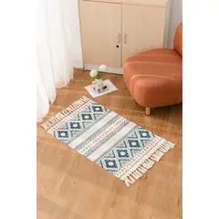 GENERICO - Alfombra De Lino y Algodón Nórdico Bohemio 60x90 Cm