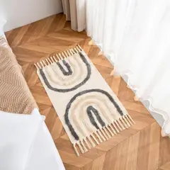 GENERICO - Alfombra De Lino y Algodón Nórdico Bohemio 60x90 Cm
