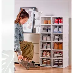 GENERICO - Zapatera Plegable 6 Niveles Una Pieza Firme Sin Instalación