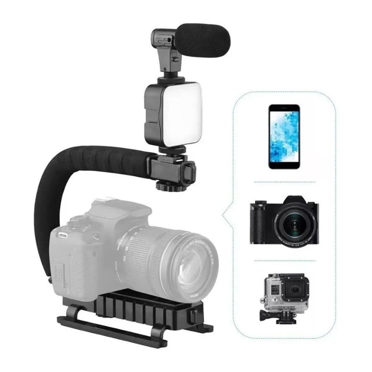 GENERICO - Kit para Grabacion Soporte Estabilizador para Camara Ay-49U