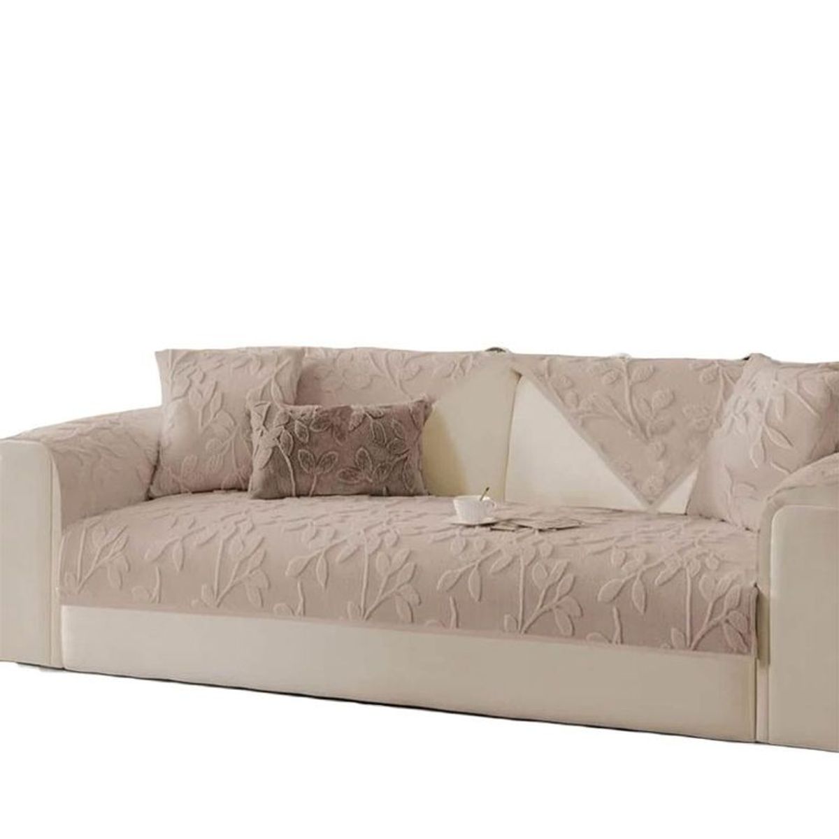 GENERICO - Manta Para Sofa 1C Diseño Hojas 70 Cm X 70 Cm