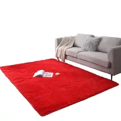 GENERICO - Alfombra Peluda Tipo Shaggy 180 x200 Color rojo