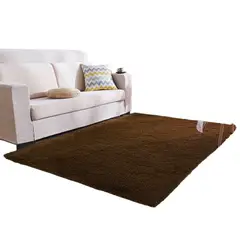 GENERICO - Alfombra Peluda Tipo Shaggy 200x240 Color cafe