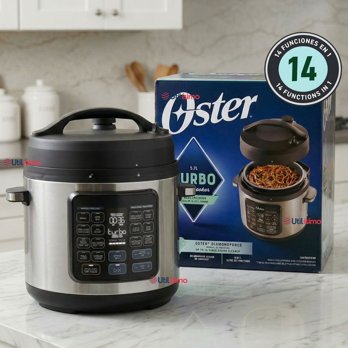 OSTER - Multiolla turbo Oster®, 5.7 litros de capacidad DiamondForce CKSTPCECT57DF 1400W