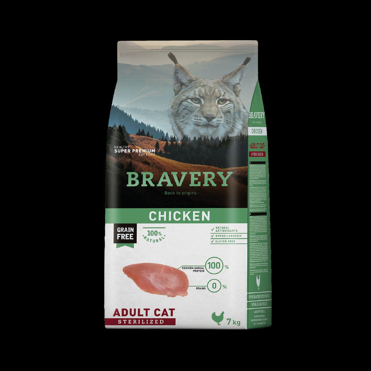 BRAVERY - Bravery Chicken Gato Esterilizado 7 kg Alimento Seco