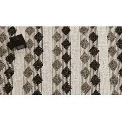 DECOGHAR - Alfombra Geométrica Café con Flecos Artesanales 120 X 180 mts