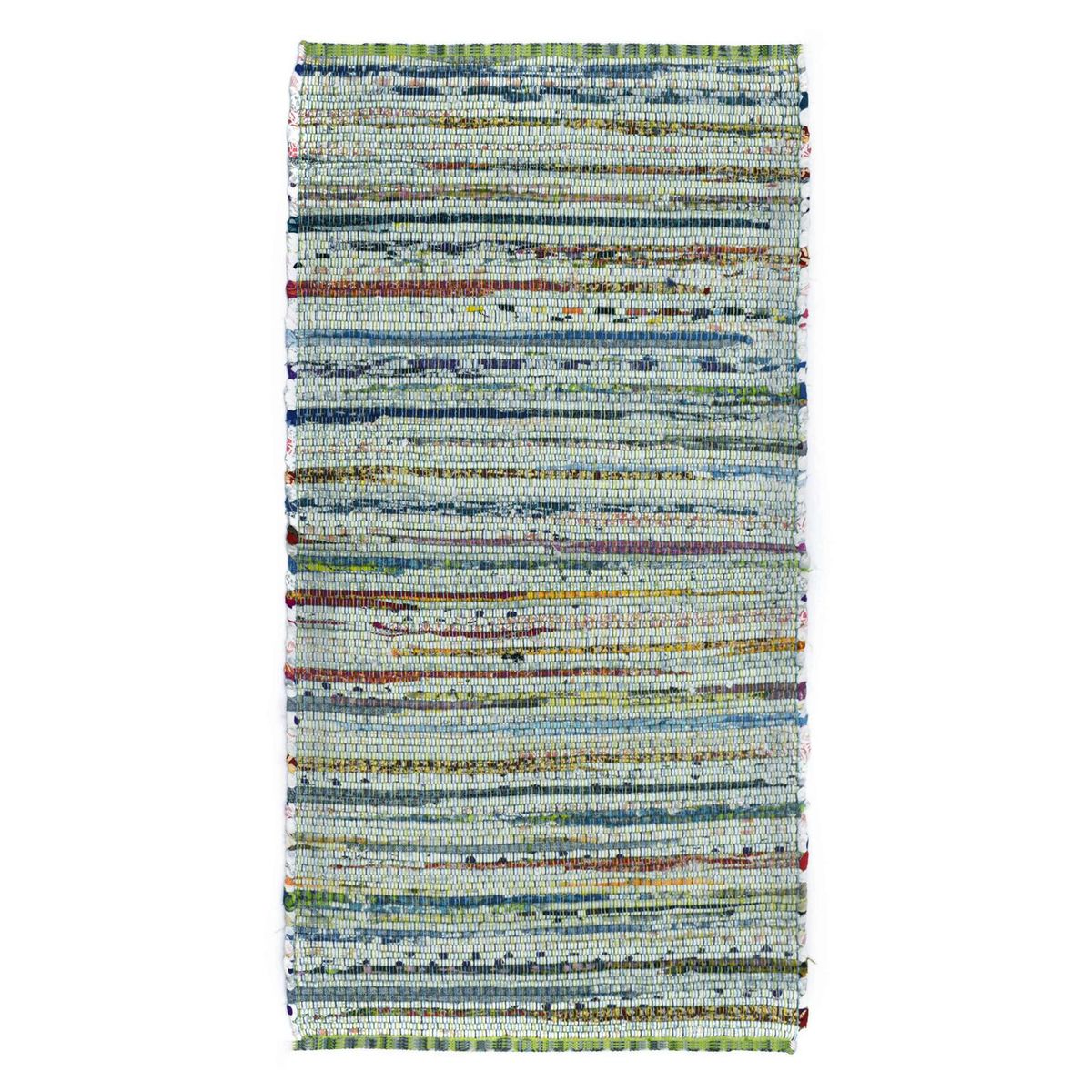 DECOGHAR - Alfombra Chindi Boho Artesanal Verde 1,20 X 1,80 mts