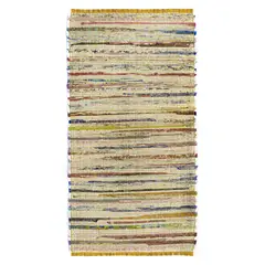 DECOGHAR - Alfombra Chindi Boho Artesanal Amarillo 180 X 280 mts