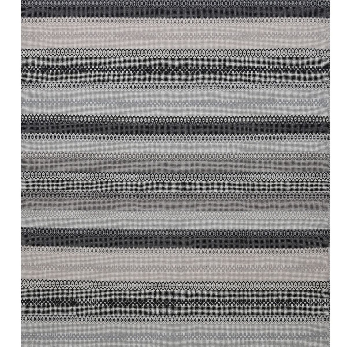 DECOGHAR - Alfombra Kelim Boho Stripes Con Antideslizante GrisNegro 1,50 X 2,10 mts