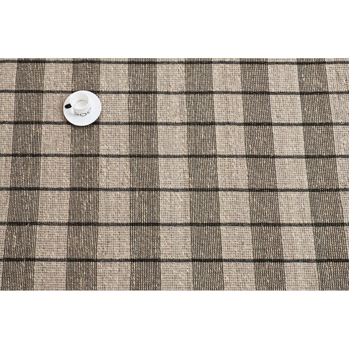 DECOGHAR - Alfombra Yute Seagrass Cubos Negro 180x280 cm