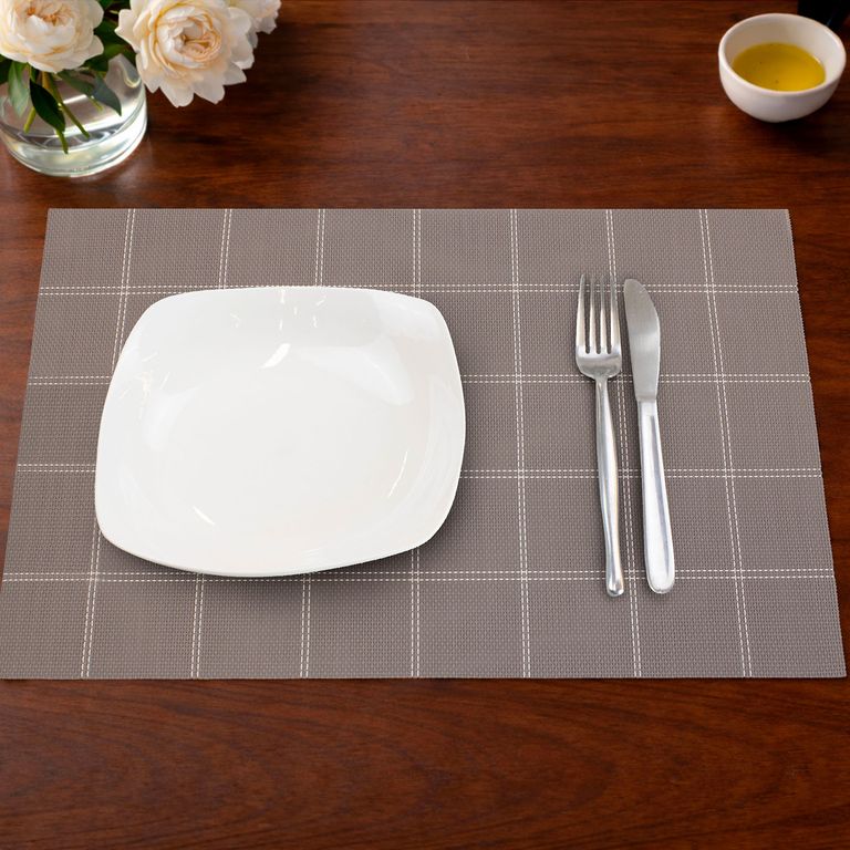 Individual de mesa Home 45x30cm cafe a cuadros