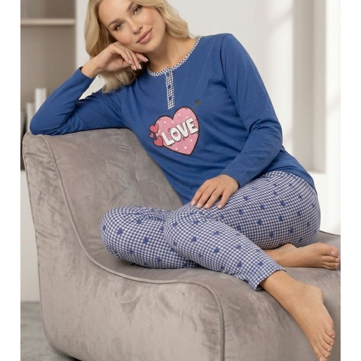 LOOK SHOP - Pijama Mujer Manga Larga. Pantalón Y Polera. Diseños 420