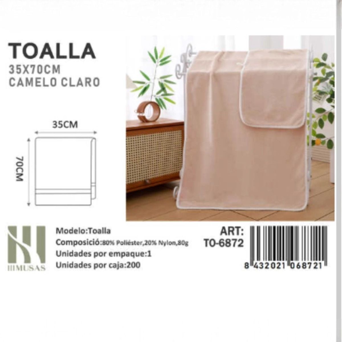 GENERICO - Toalla De Microfibra Suave 35X70Cm Imussa