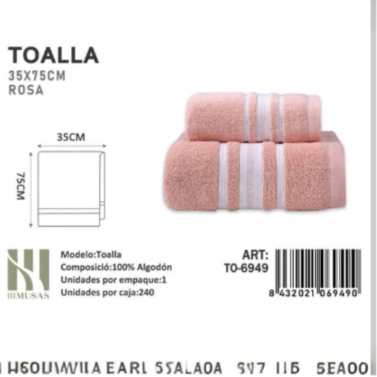 GENERICO - Toalla De Microfibra Suave 35X75Cm Imussa