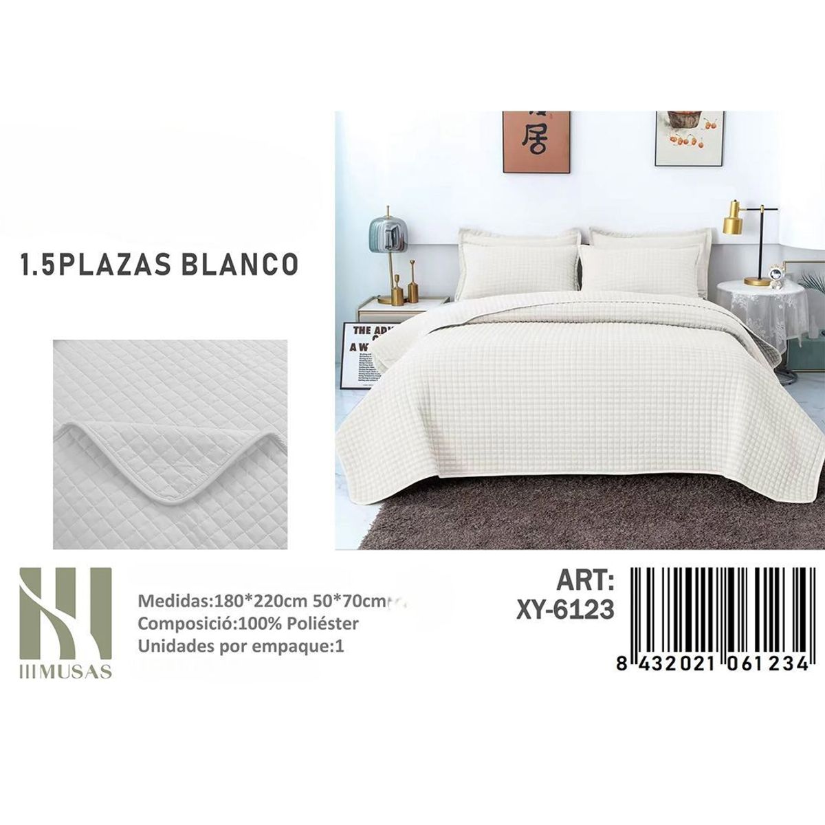GENERICO - Cubrecama Quilt De Verano Plaza Y Media Cuadrille