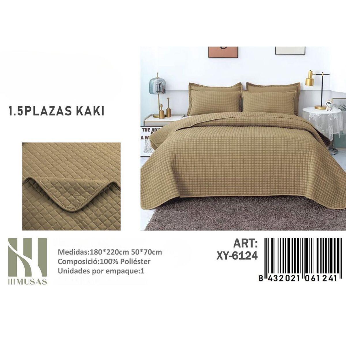 GENERICO - Cubrecama Quilt De Verano Plaza Y Media Cuadrille