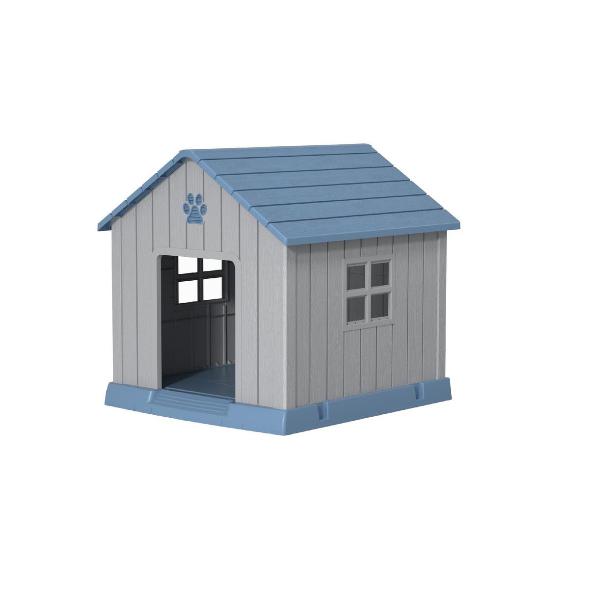COOL PETS - Casa Para Perro Grande Gris Azul Coolpets 83x86x79cm