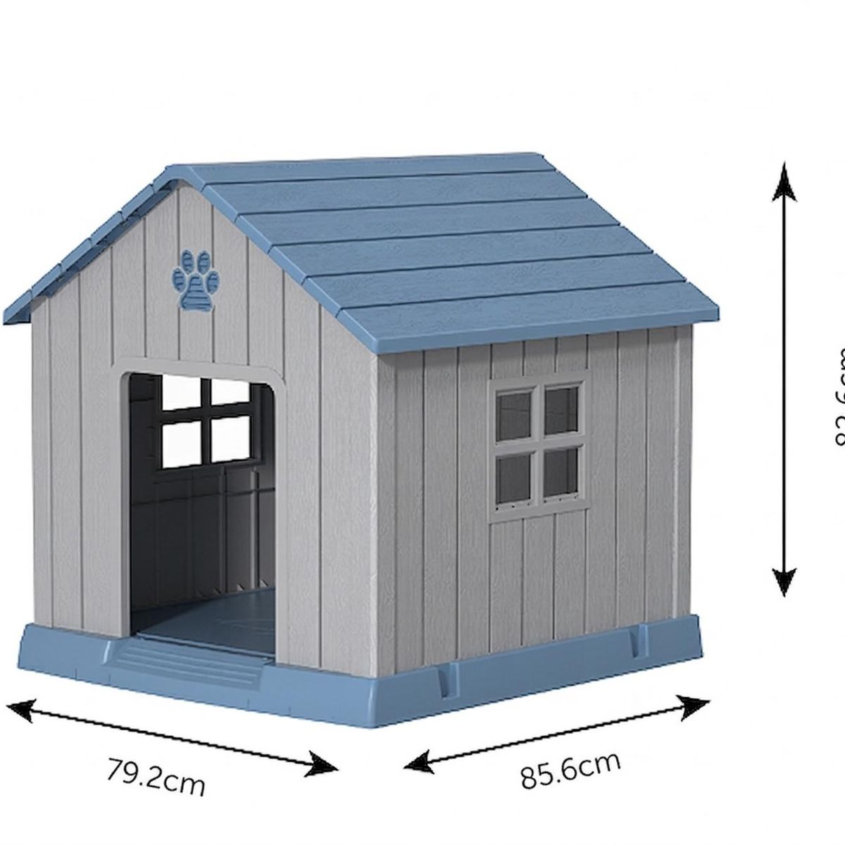 COOL PETS - Casa Para Perro Grande Gris Azul Coolpets 83x86x79cm