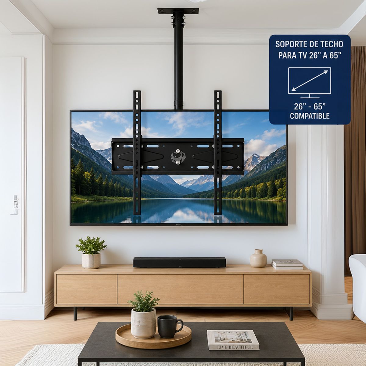 GENERICO - Soporte Techo Ajustable Base De Tv 26 A 65 Pulgadas
