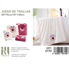 GENERICO - Toallas 100% Algodon Con Detalles Bordados 70X140