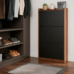 CASA BELLA - Zapatero Organizador 3 Niveles Negro 114X60X24 cm