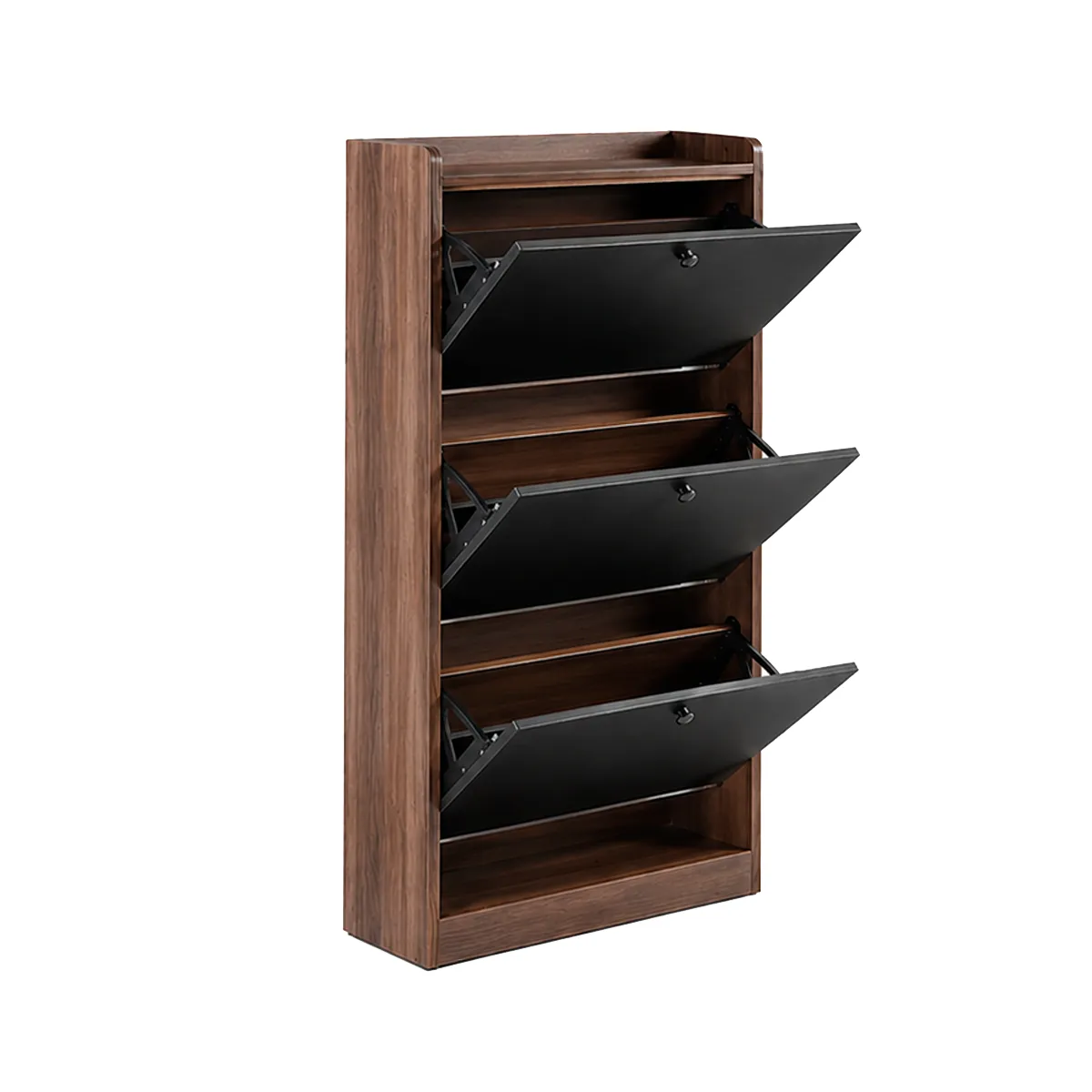 CASA BELLA - Zapatero Mural 3 Niveles Negro Cedro MDF 114x60x24 cm Organizador Entrada Dormitorio