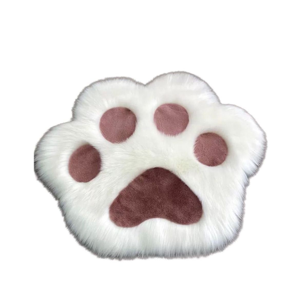 GENERICO - Alfombra De Patita Felpa Color Blanco Con Rosa
