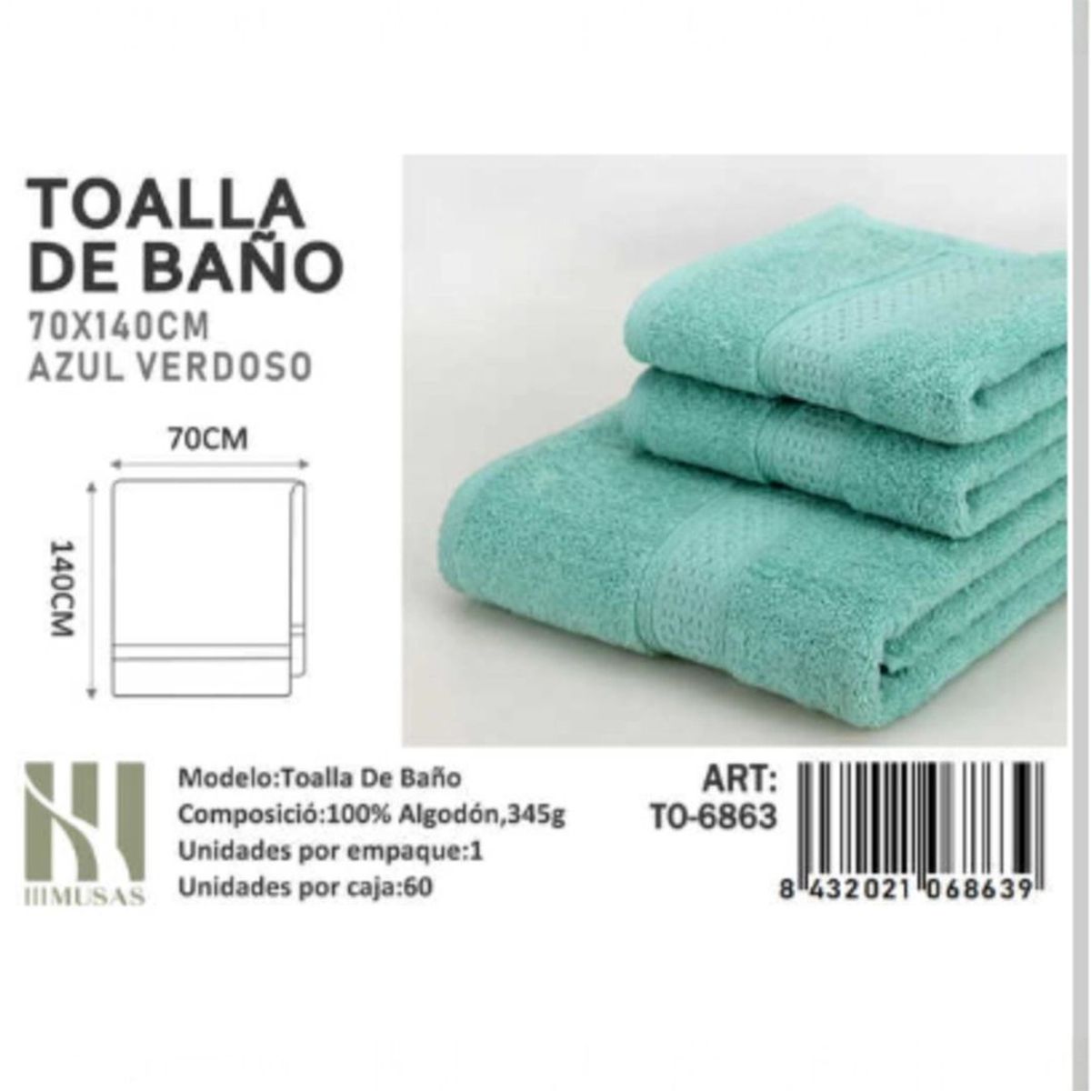 GENERICO - Toallas 100% Algodon Con Detalles Bordados 70X140