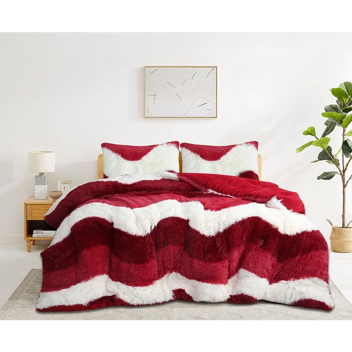 GENERICO - Cobertor De Invierno Peludo Diseño Moderno 2 Plazas