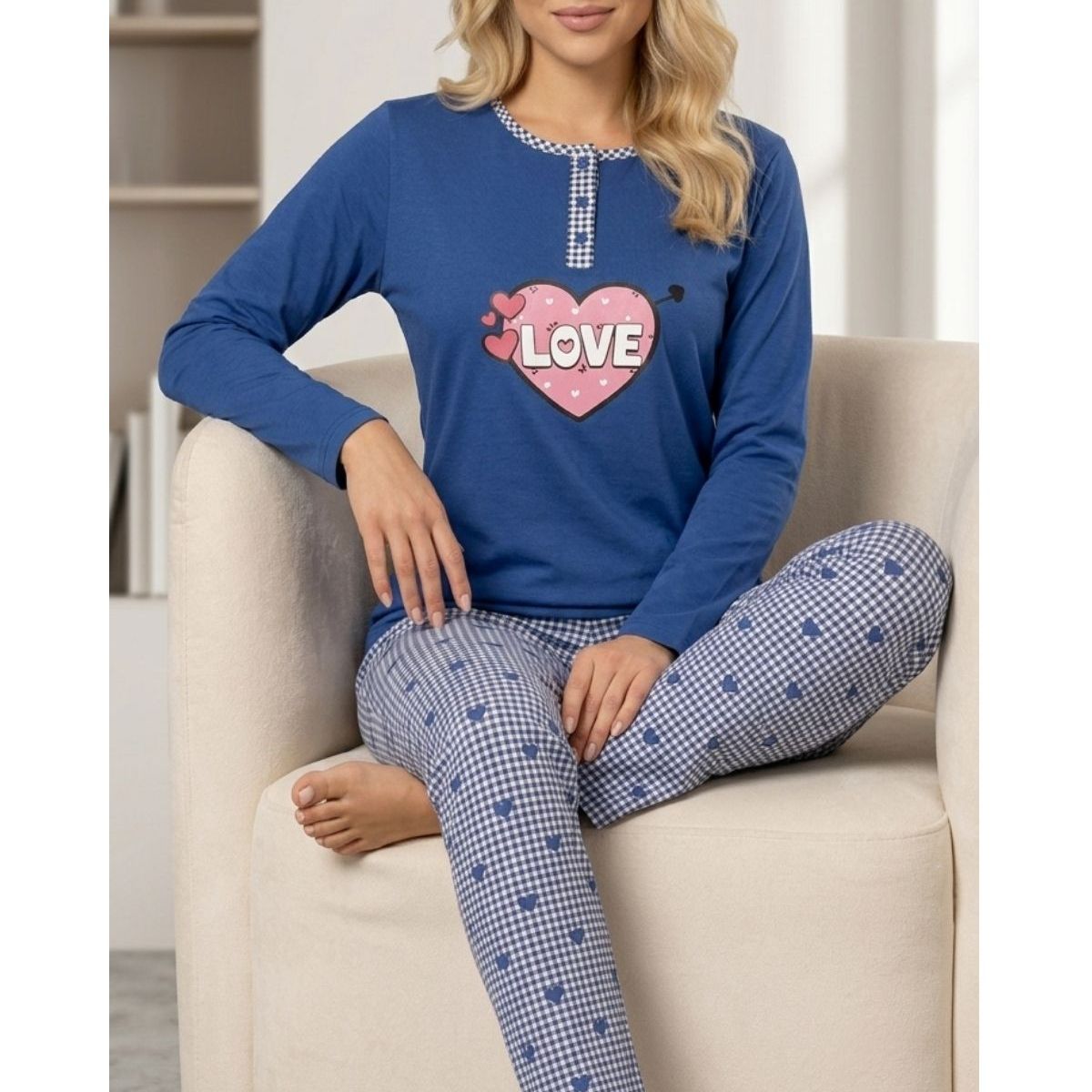 LOOK SHOP - Pijama Mujer Manga Larga. Pantalón Y Polera. Diseños 420