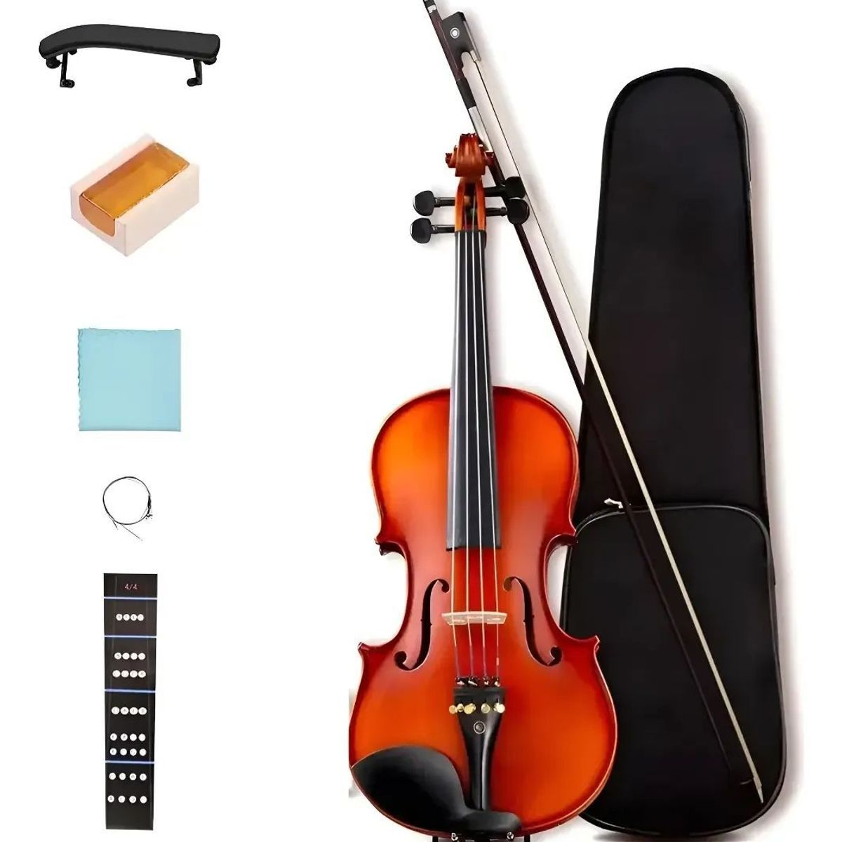 GENERICO - Violin Acustico Musical Adultos Y Estudiantes 44 Con Caja Granate