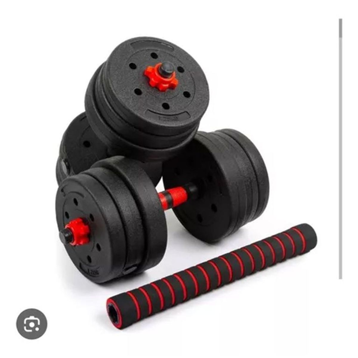 GENERICO - Set Mancuernas Y Barra Unibles 20kg Pesas Ajustables