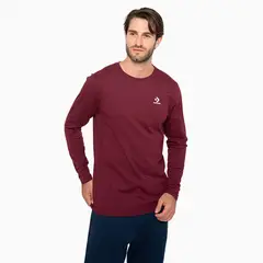 CONVERSE - Polera Basic M/L Hombre Burdeo