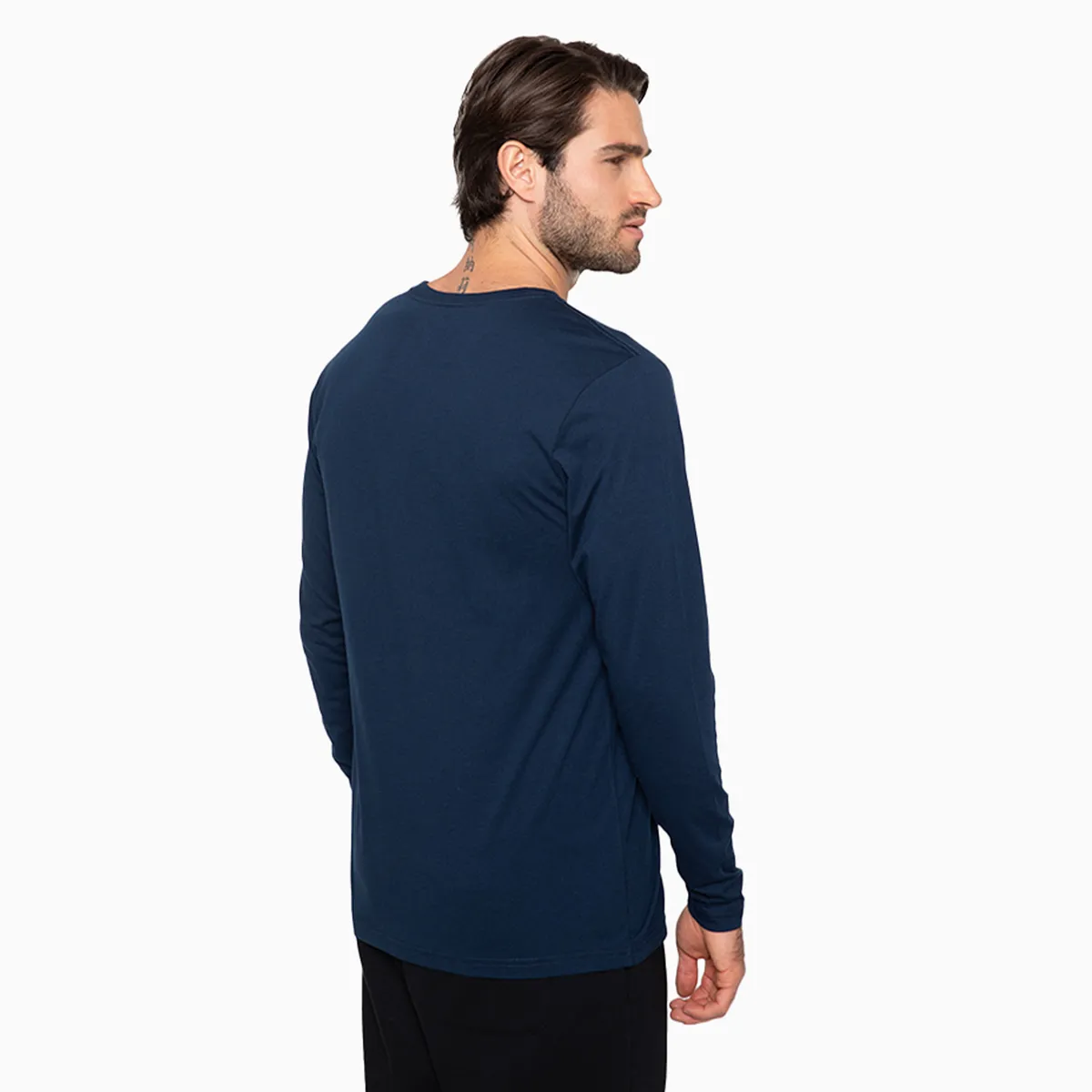 CONVERSE - Polera Converse Basic M/L Hombre Azul