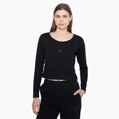 CONVERSE - Polera Basic M/L Mujer Negro