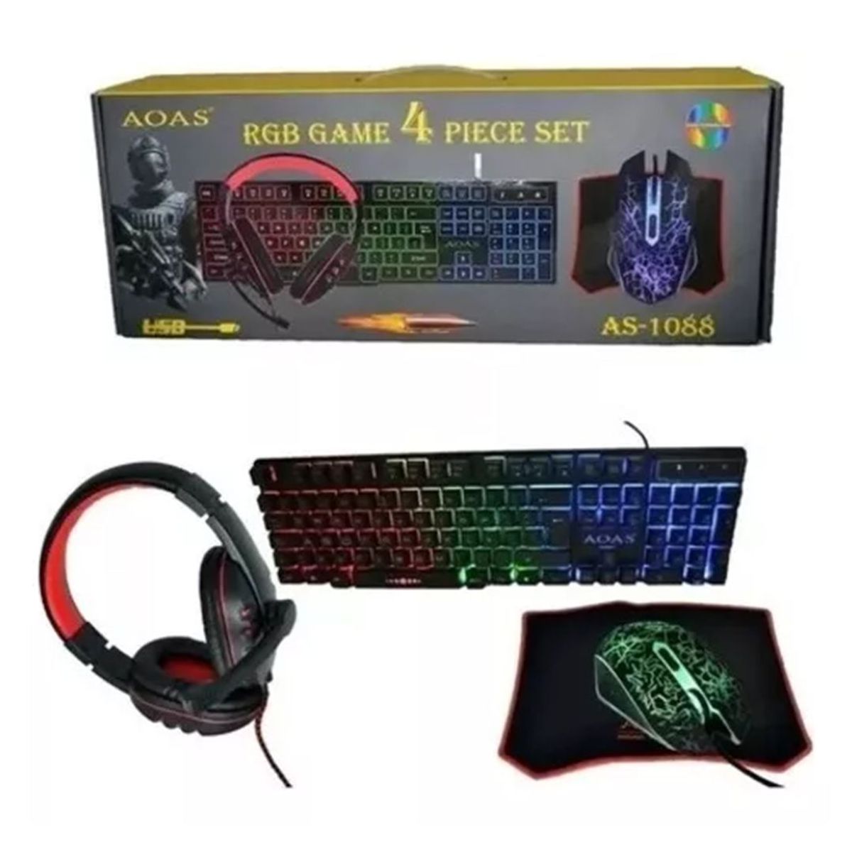 GENERICO - Set Gamer Para Pc Teclado Mouse Audifonos Mousepad