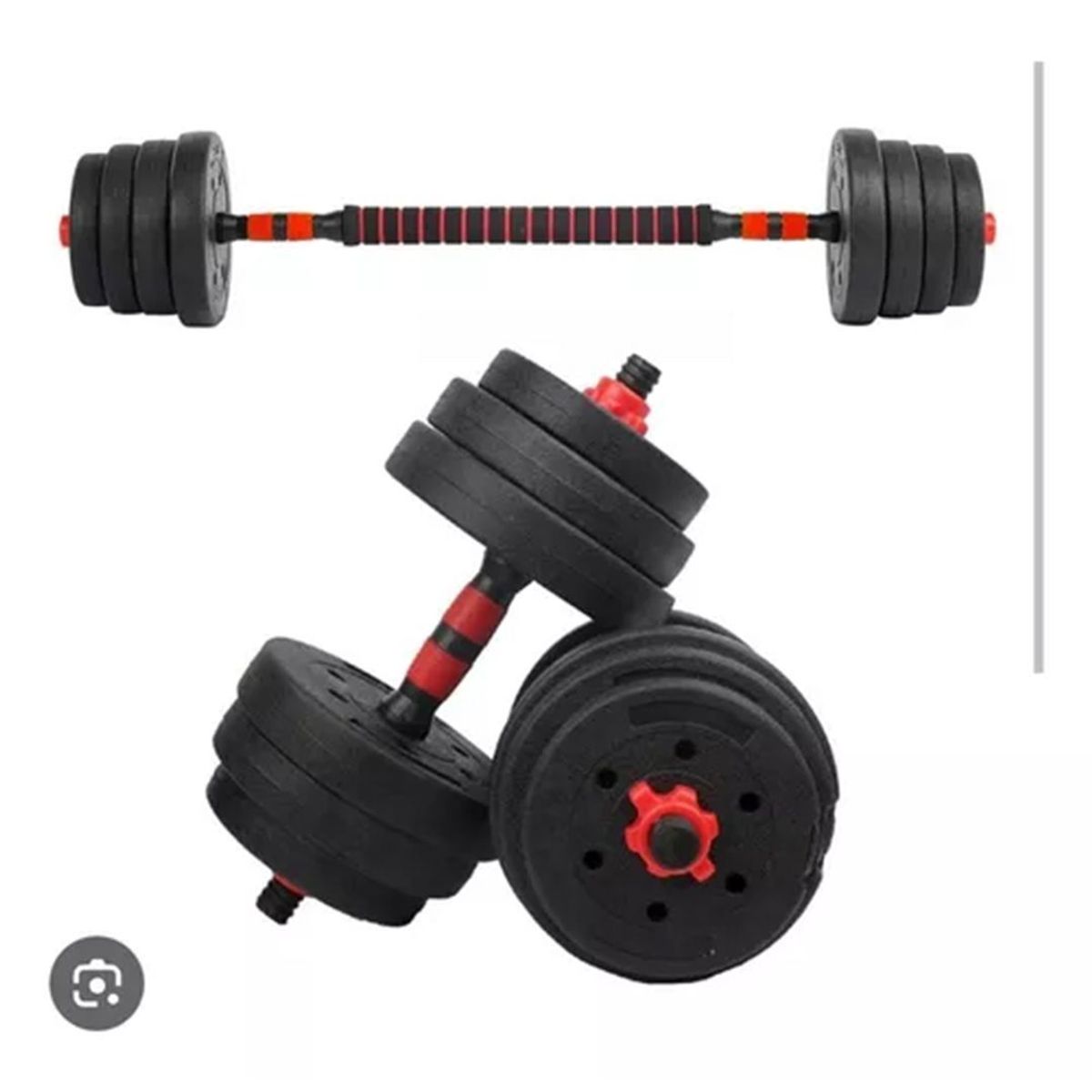 GENERICO - Set Mancuernas Y Barra Unibles 20kg Pesas Ajustables