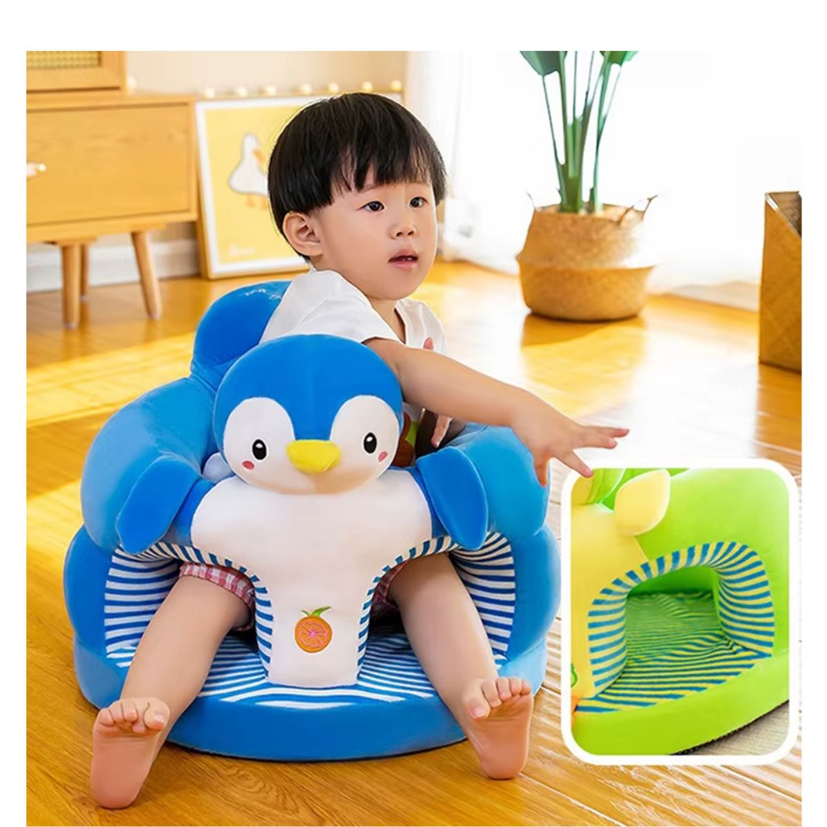 OEM - COJIN ASIENTO DE APOYO PARA BEBE PINGÜINO