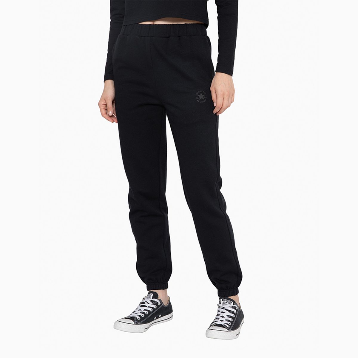 CONVERSE - Pantalón Converse Basic Mujer Negro