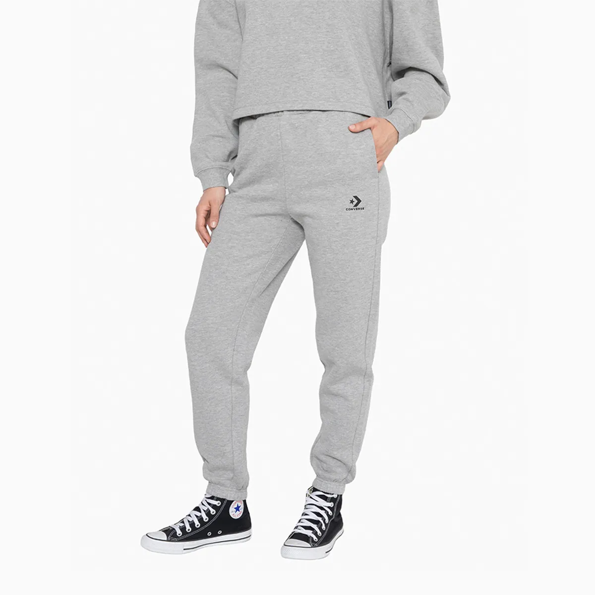 CONVERSE - Pantalón Converse Basic Mujer Gris