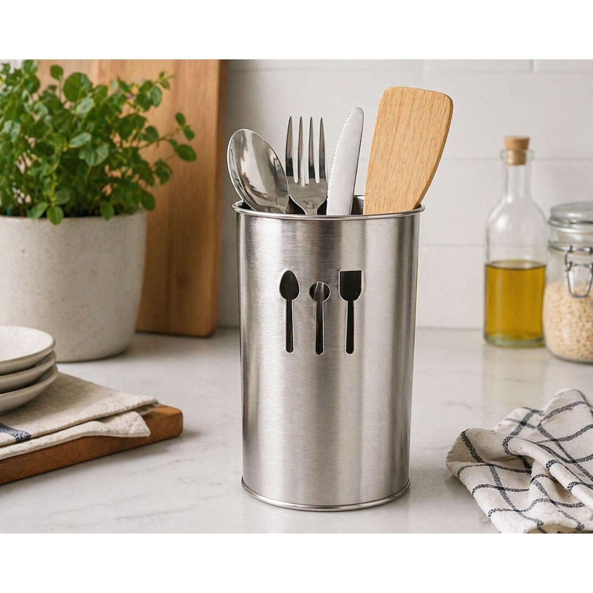 GENERICO - Organizador De Cubiertos Porta Servicio Metálico 18cm