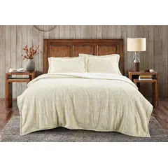 ILLUSIONS - Cobertor Cubrecama Sherpa Embossed 2 plazas Tinsel
