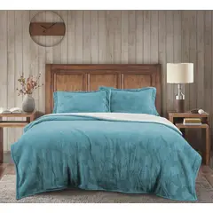 ILLUSIONS - Cobertor Cubrecama Sherpa Embossed 2 plazas Infinity