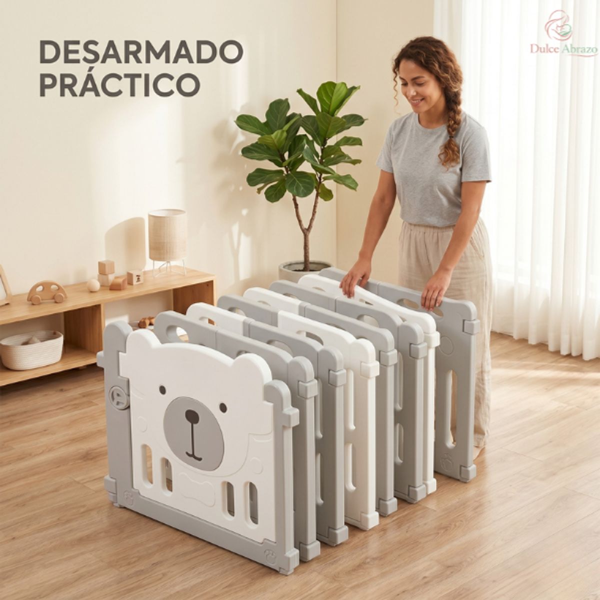 GENERICO - Corral Bebé Plegable Infantil Reja Seguridad Niños 120x120cm